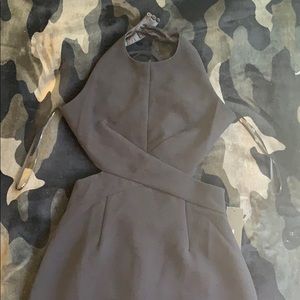 Little black halter dress with lace a up back.